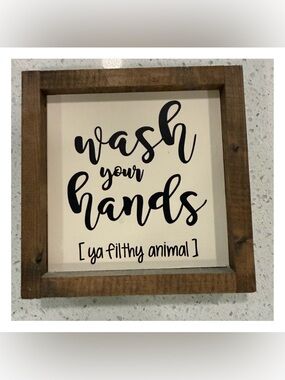 Wash Your Hands Framed Sign